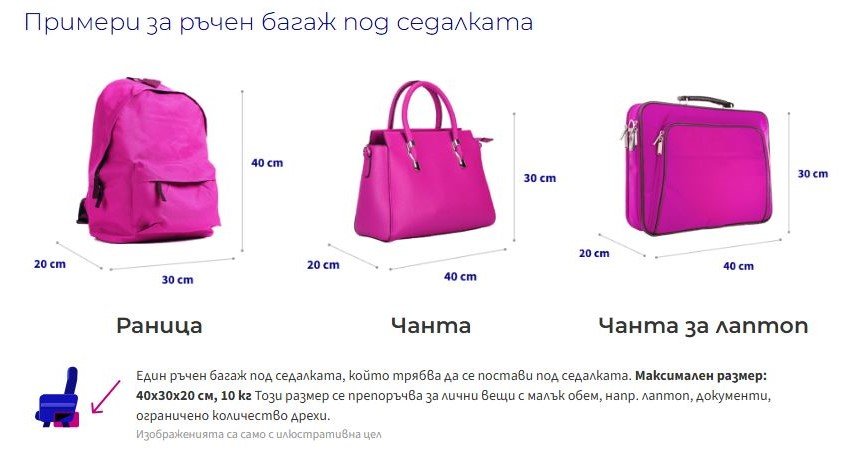 Малък безплатен ръчен багаж на Wizz Air